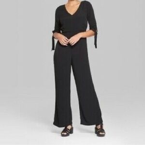 Wild Fable Black V-Neck Jumpsuit